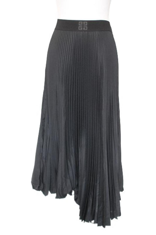GIVENCHY Ladies Black Pleated Long Hi-Low Skirt EU34 UK6 BNWT