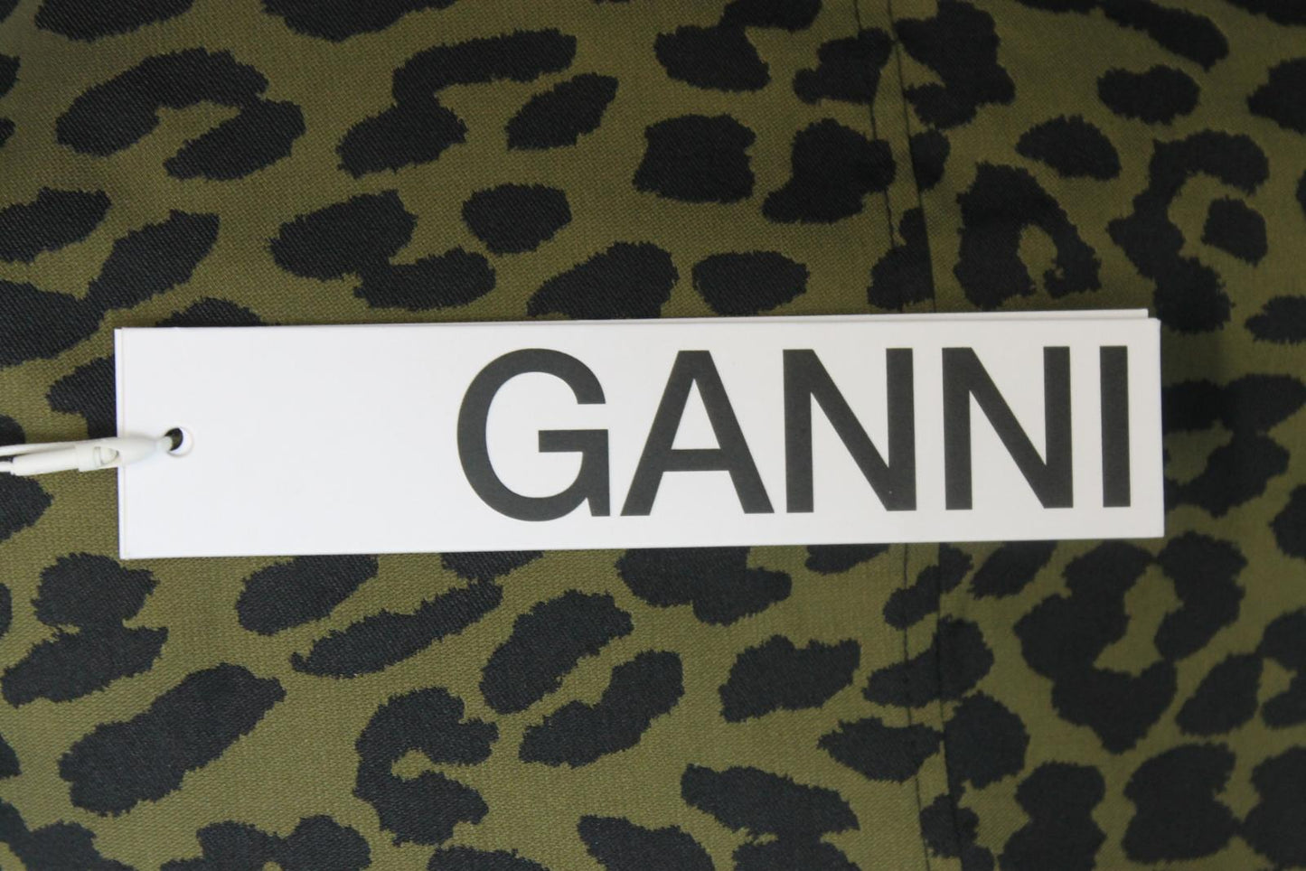 GANNI Ladies Olive Drab Knee Length Pleated Shirt Dress EU38 UK10 BNWT