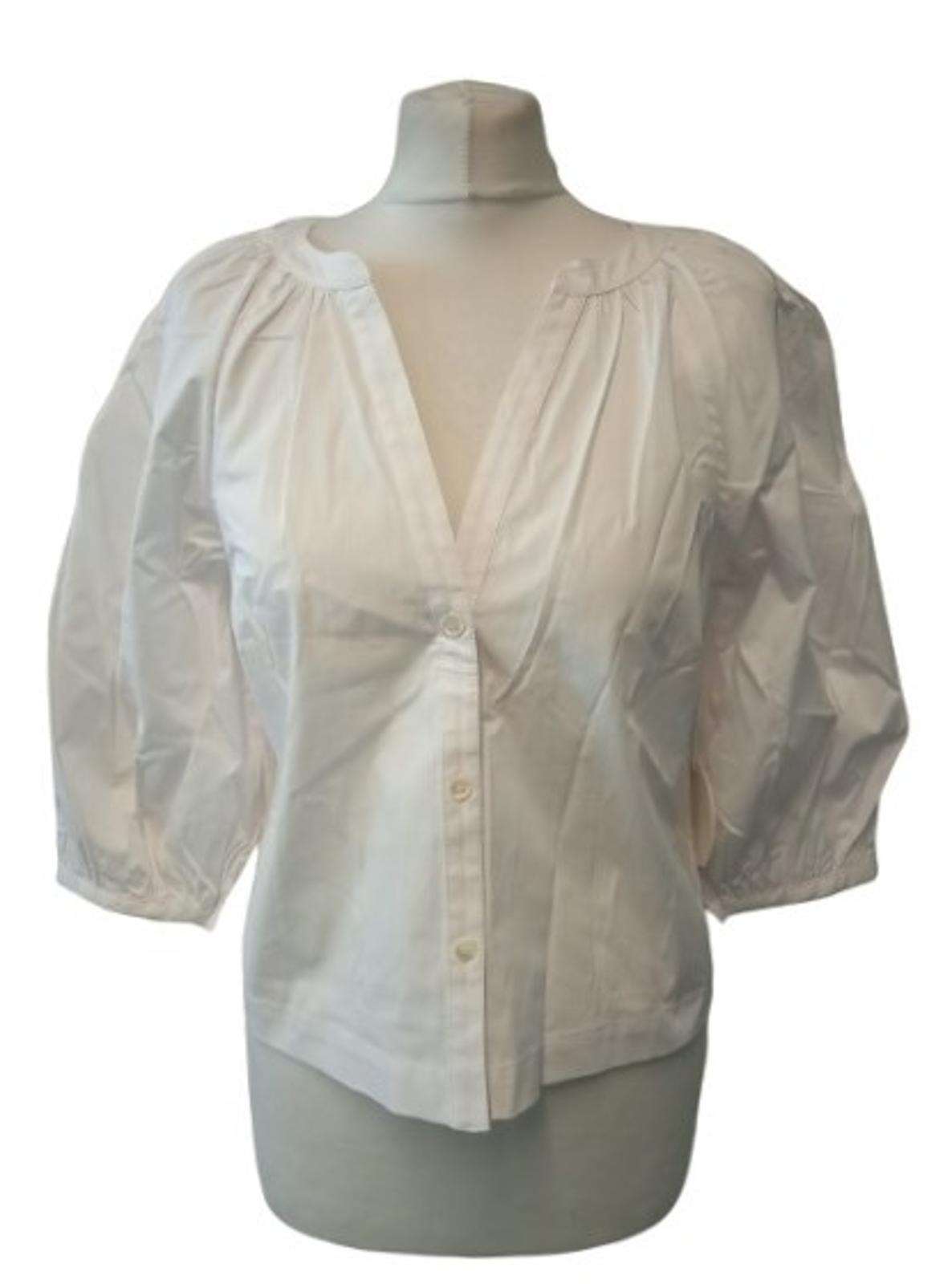 STAUD Ladies White Cotton Blend Poplin Button-Down New Dill Top Size S NEW
