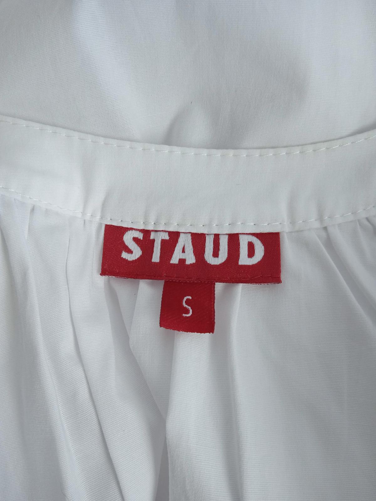 STAUD Ladies White Cotton Blend Poplin Button-Down New Dill Top Size S NEW
