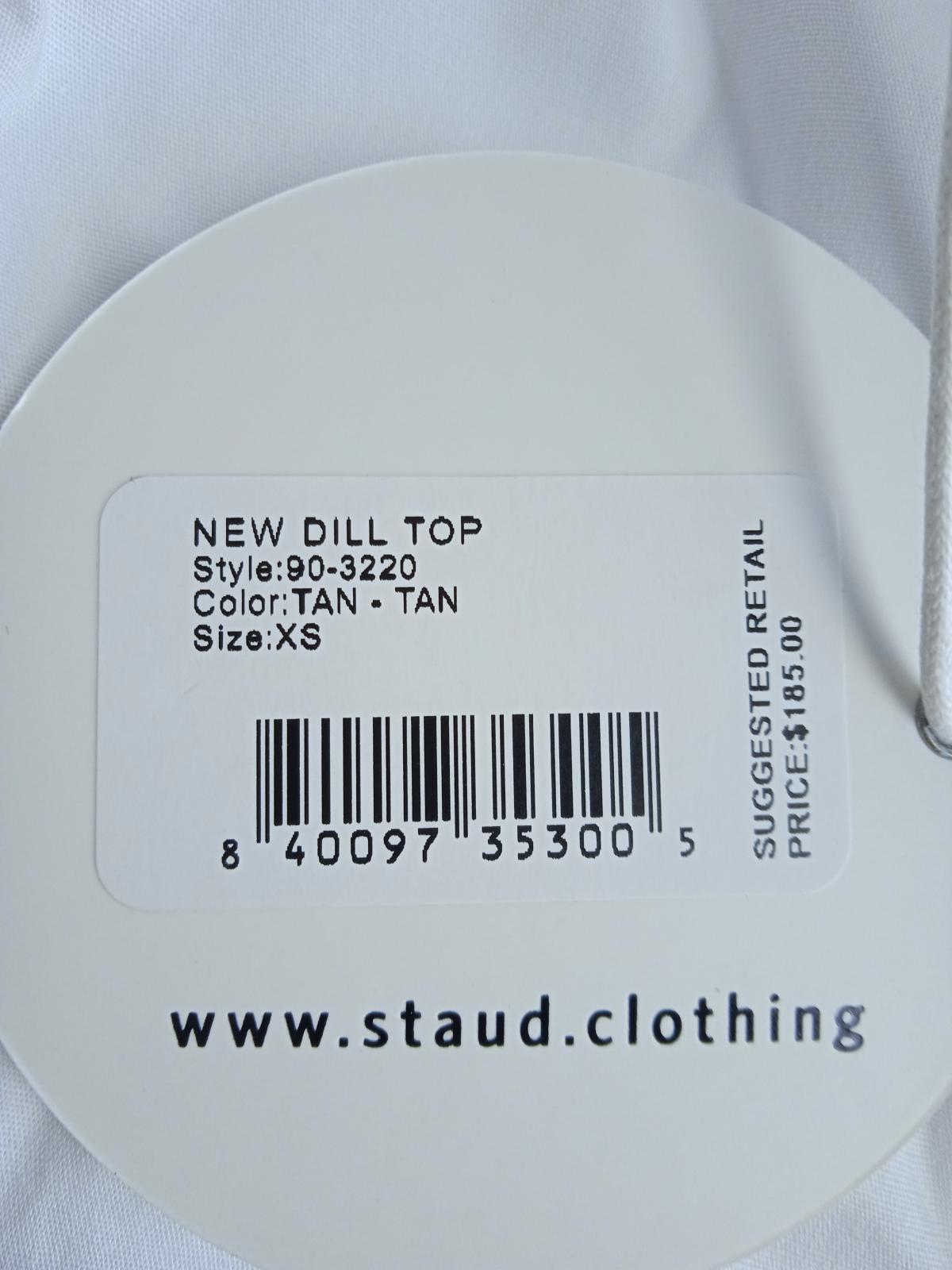 STAUD Ladies White Cotton Blend Poplin Button-Down New Dill Top Size S NEW