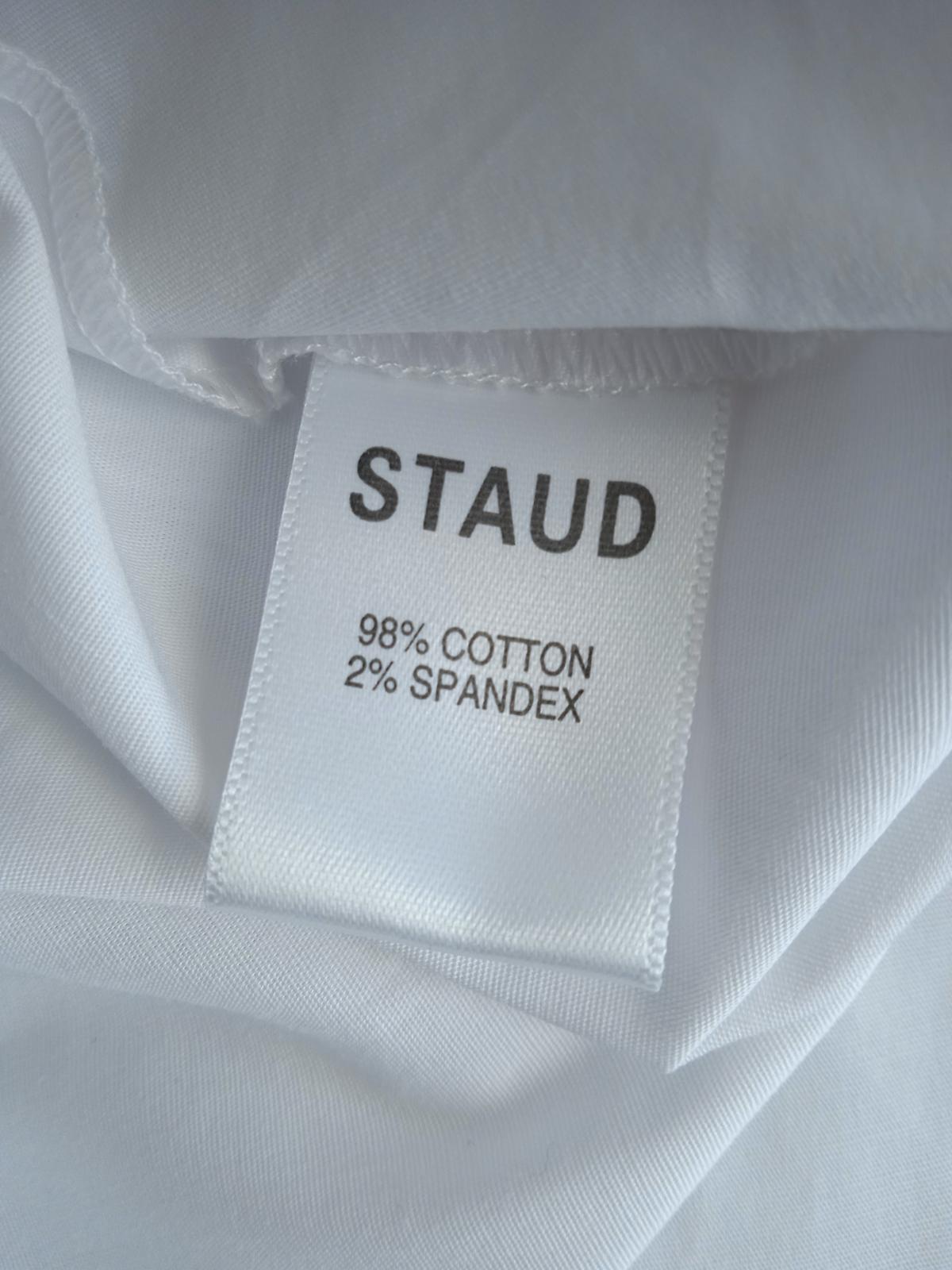 STAUD Ladies White Cotton Blend Poplin Button-Down New Dill Top Size S NEW