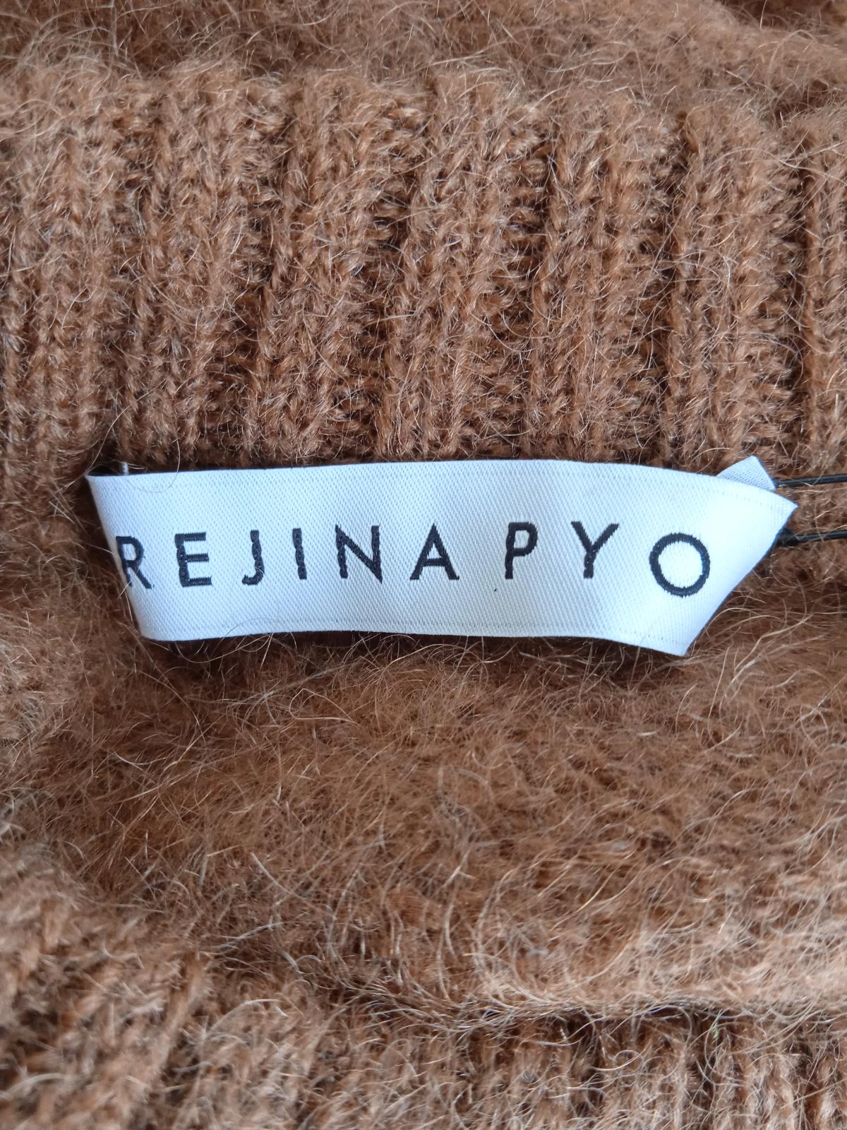 REJINA PYO Ladies Brown Mohair & Wool Draped Overlay Colette Jumper Size S NEW