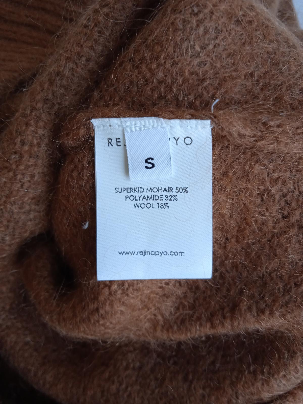 REJINA PYO Ladies Brown Mohair & Wool Draped Overlay Colette Jumper Size S NEW