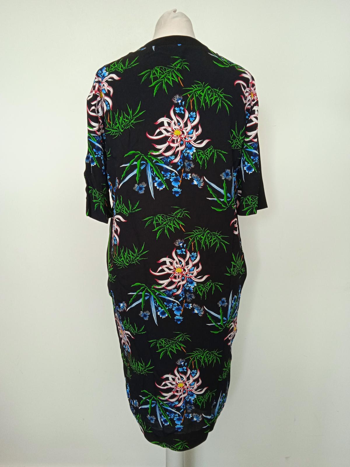KENZO Ladies Black Tiger & Floral Print Short Sleeve T-Shirt Dress Size XS NEW