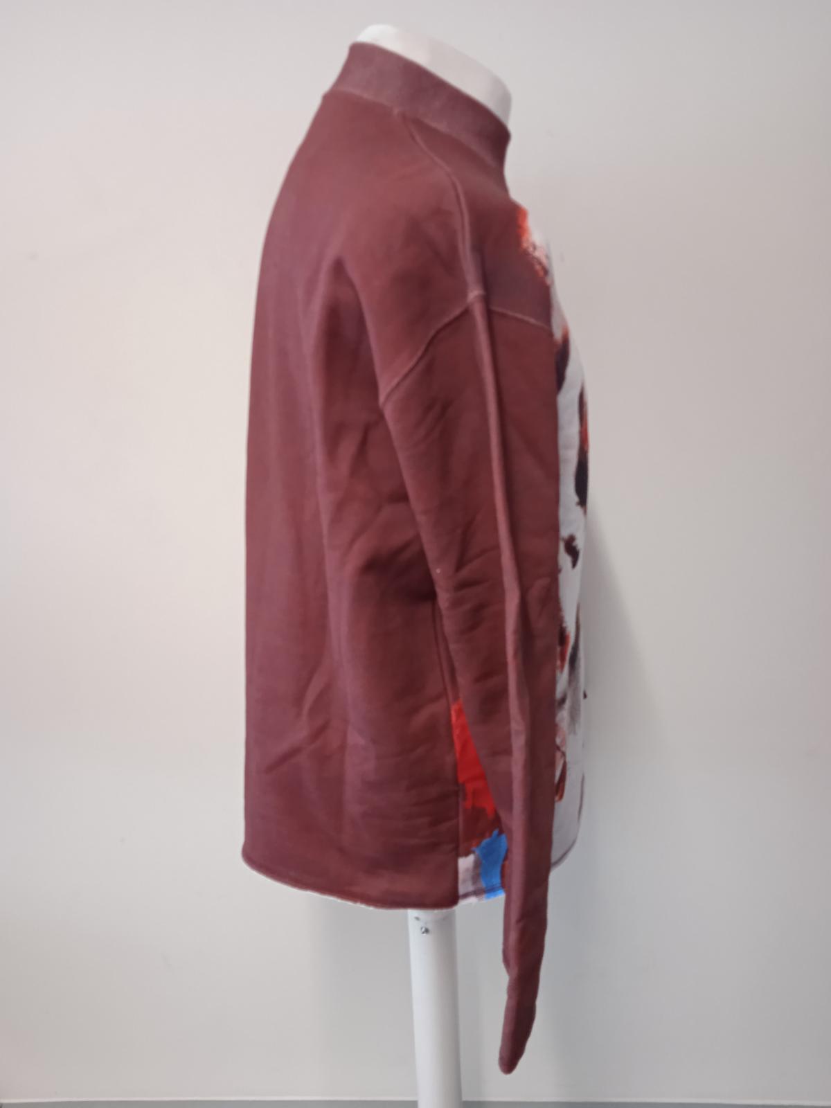 KENZO Men's Burgundy Red Cotton Blend Tiger Print Crew Neck Jumper Size M NEW