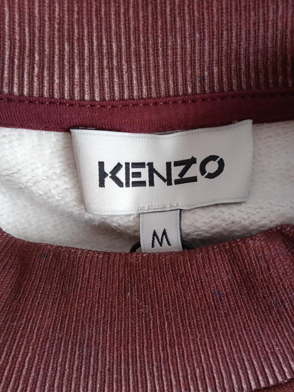 KENZO Men's Burgundy Red Cotton Blend Tiger Print Crew Neck Jumper Size M NEW