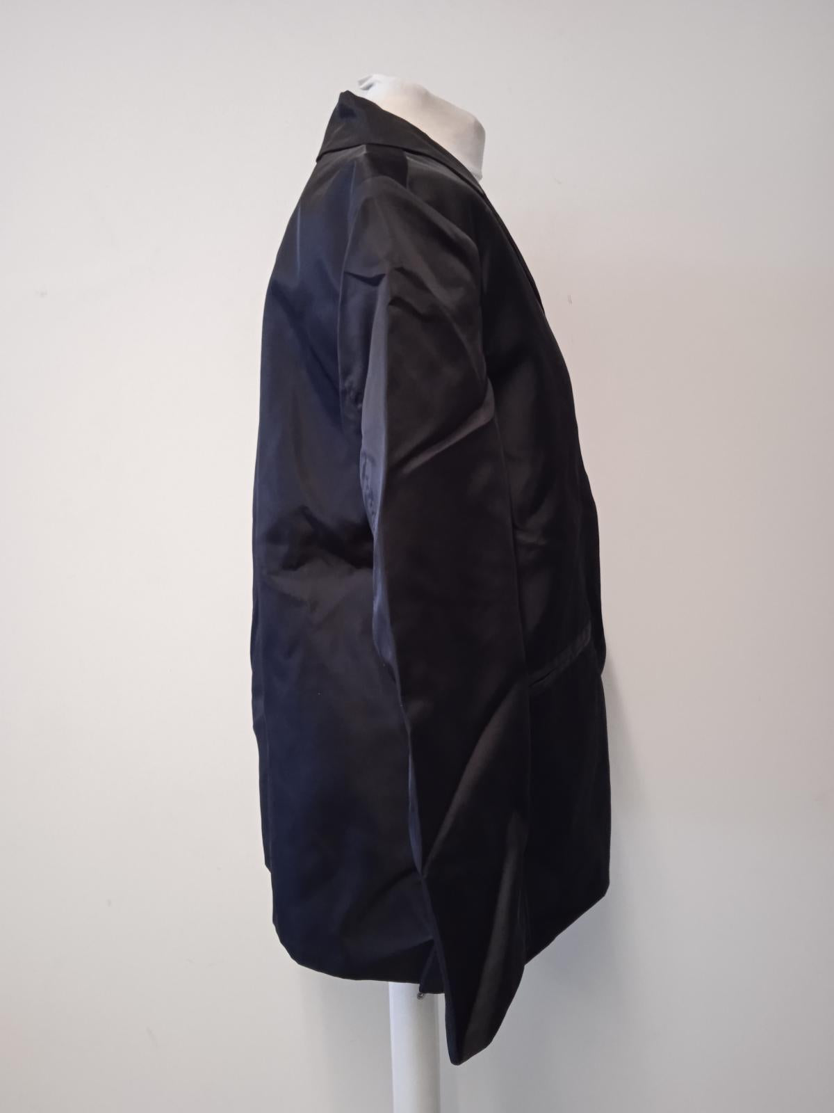 GANNI Ladies Black Box Pleat Oversized Single-Breasted Blazer Size 2XS/XS NEW