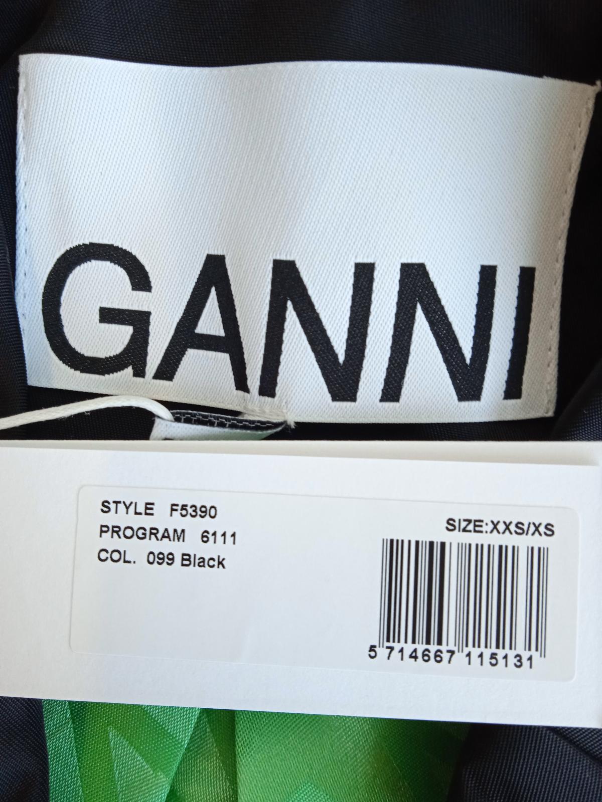 GANNI Ladies Black Box Pleat Oversized Single-Breasted Blazer Size 2XS/XS NEW