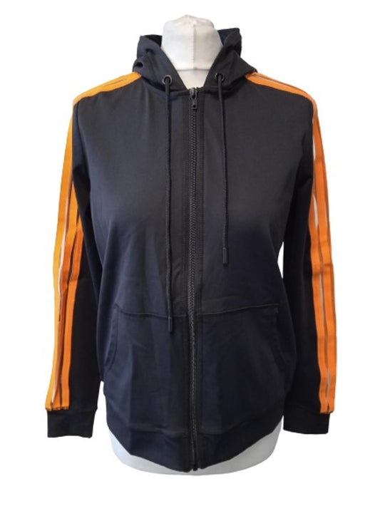 GANNI Ladies Black & Orange Mesh Trim Presbourg Jersey Hoodie EU34 UK6 NEW