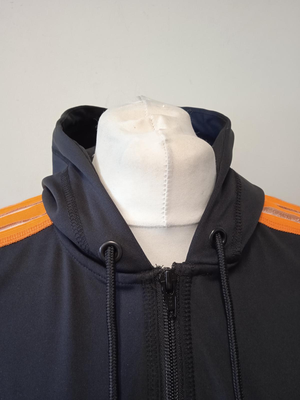 GANNI Ladies Black & Orange Mesh Trim Presbourg Jersey Hoodie EU34 UK6 NEW