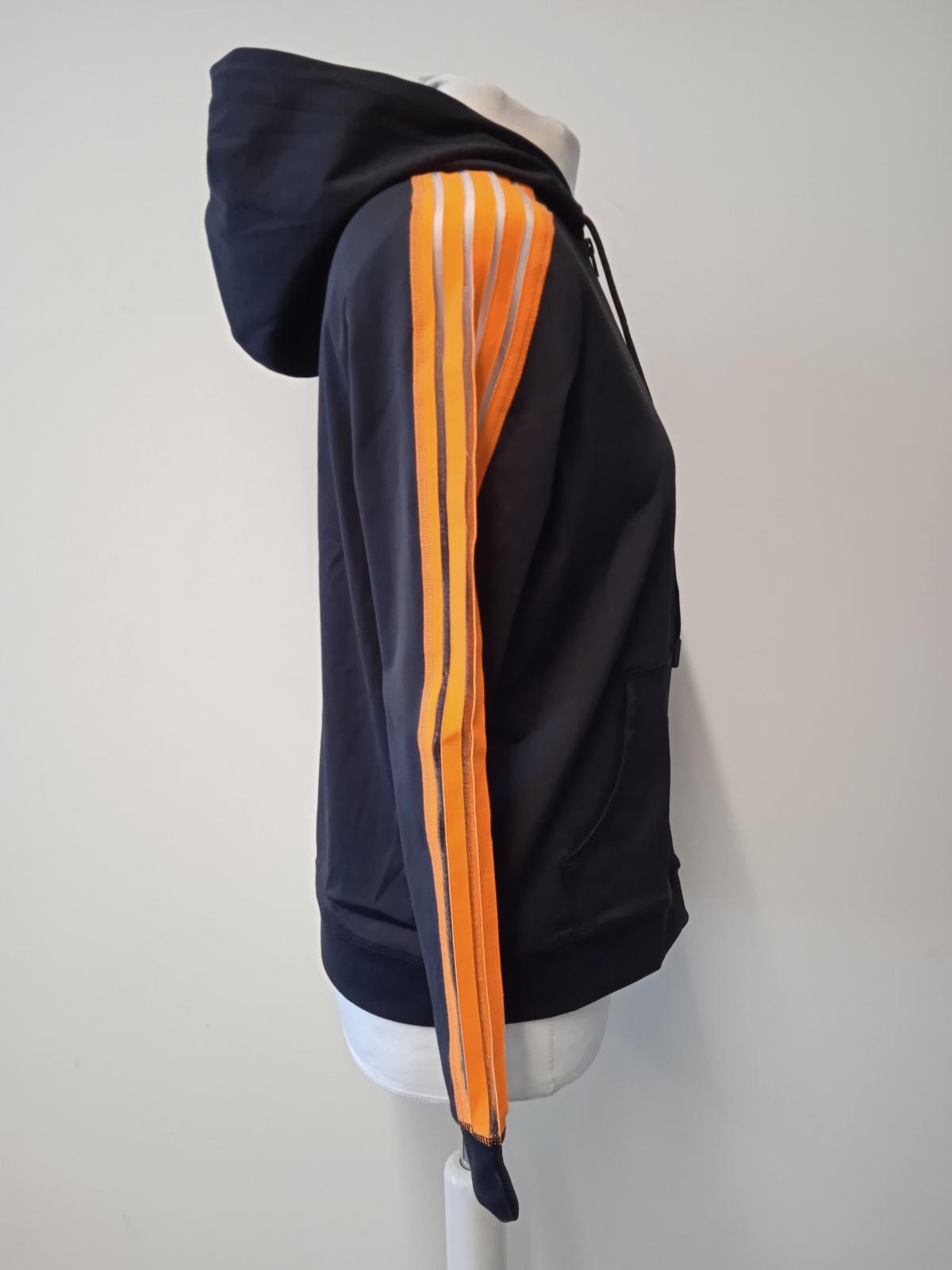 GANNI Ladies Black & Orange Mesh Trim Presbourg Jersey Hoodie EU34 UK6 NEW
