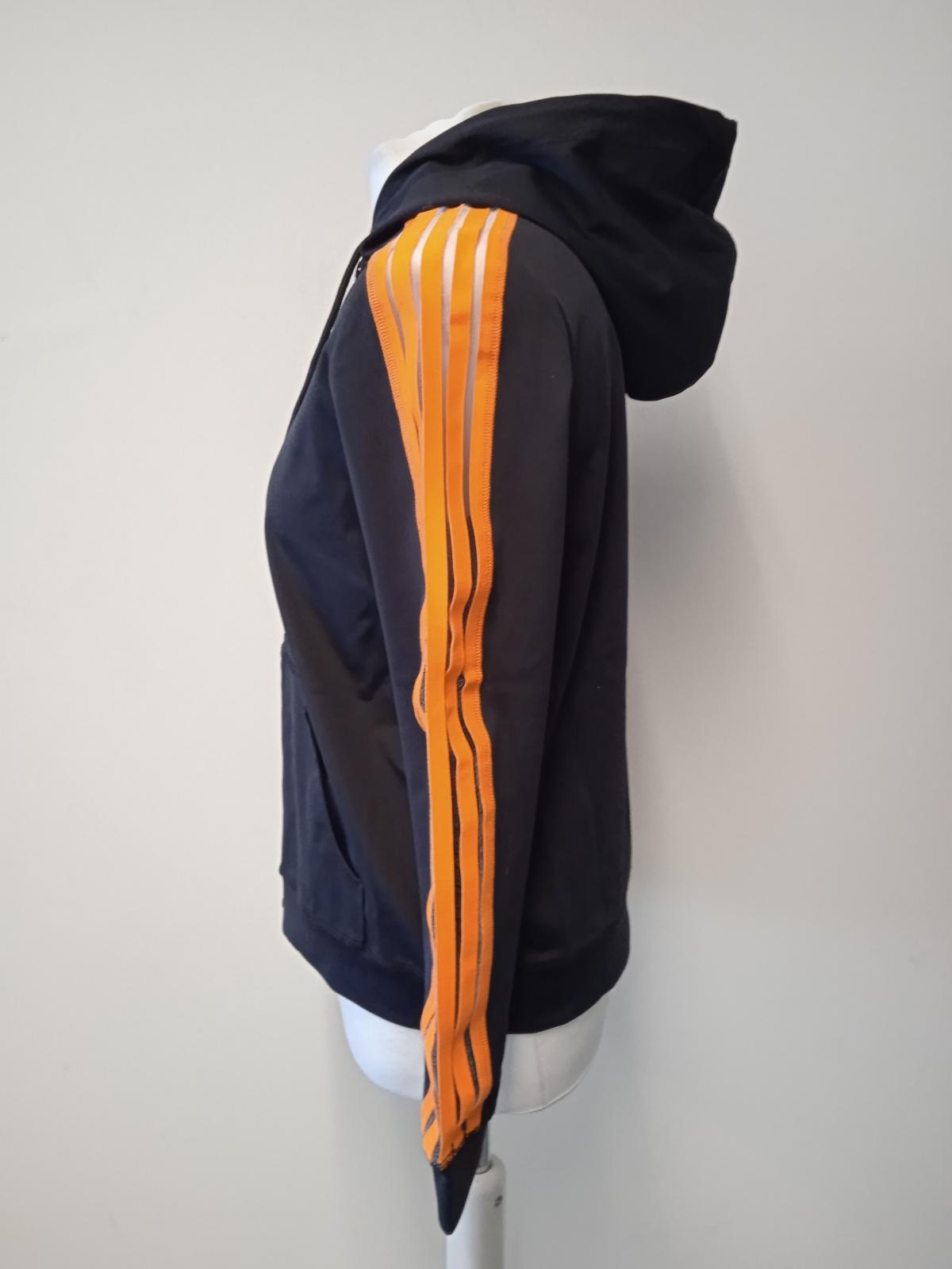 GANNI Ladies Black & Orange Mesh Trim Presbourg Jersey Hoodie EU34 UK6 NEW