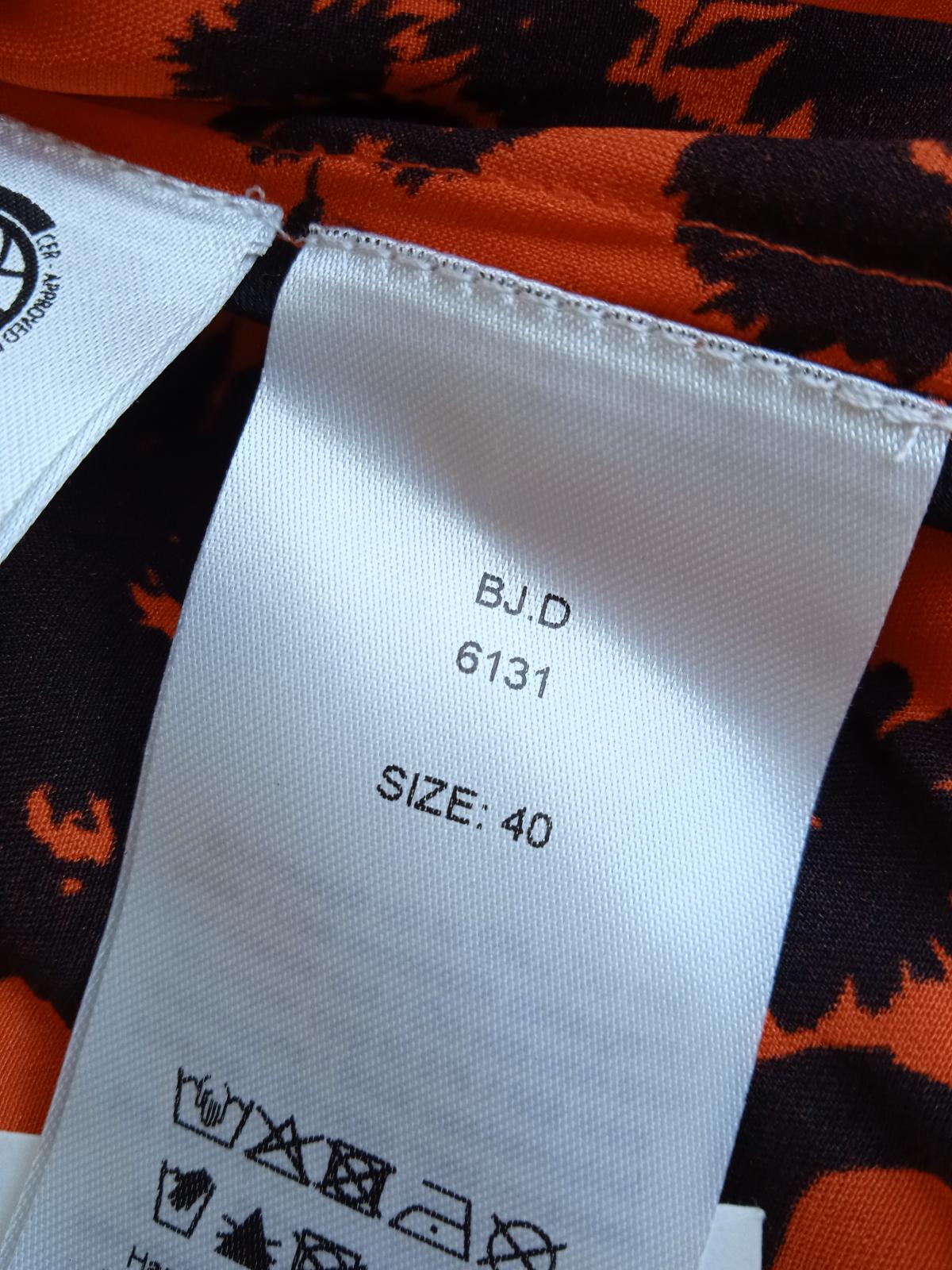 GANNI Ladies Orange Silk Blend Ruched Floral Print Fitted Dress EU40 UK12 NEW