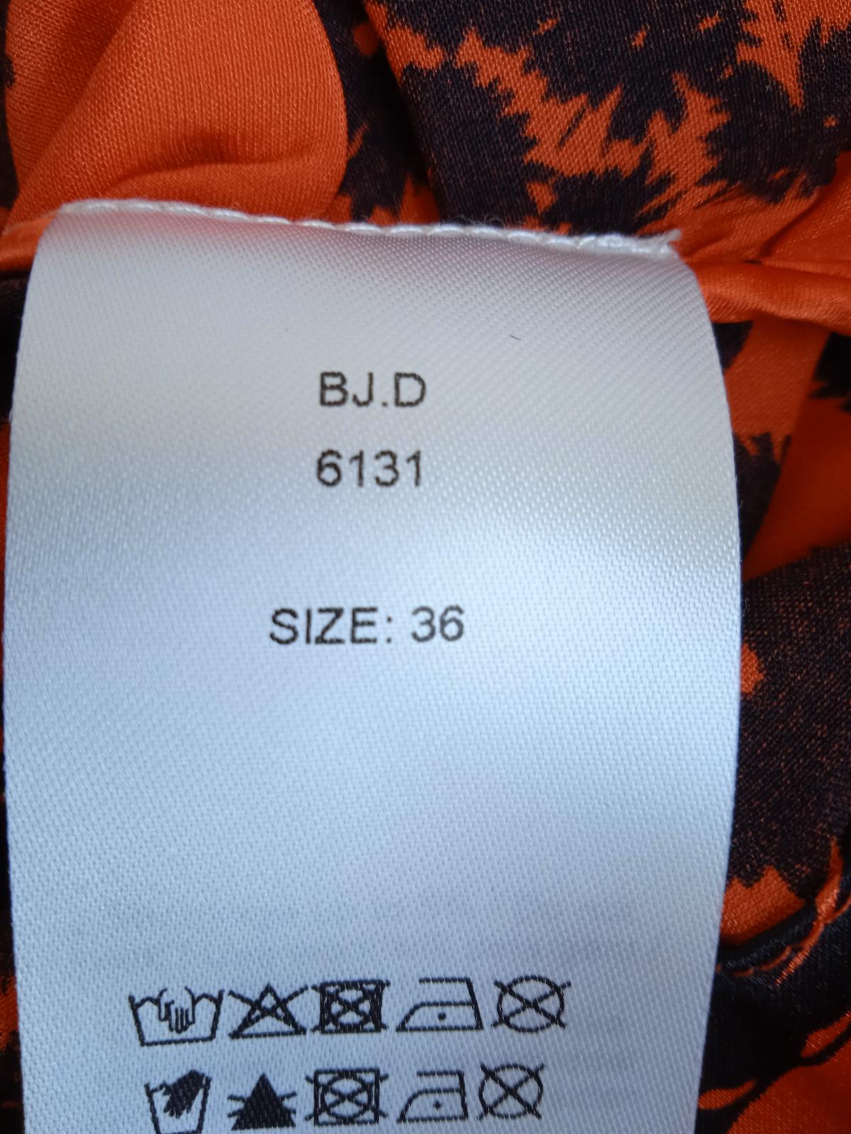 GANNI Ladies Orange Silk Ruched Floral Print Sleeveless Blouse EU36 UK8 NEW