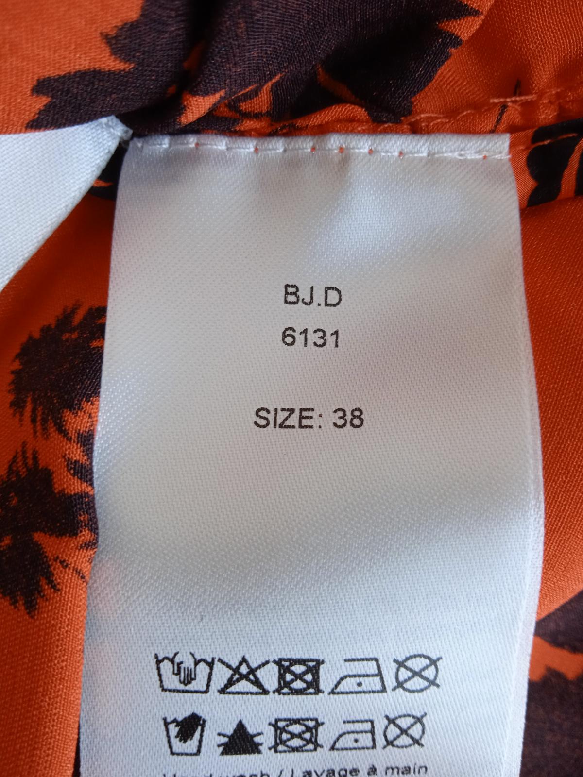 GANNI Ladies Orange Silk Ruched Floral Print Sleeveless Blouse EU38 UK10 NEW