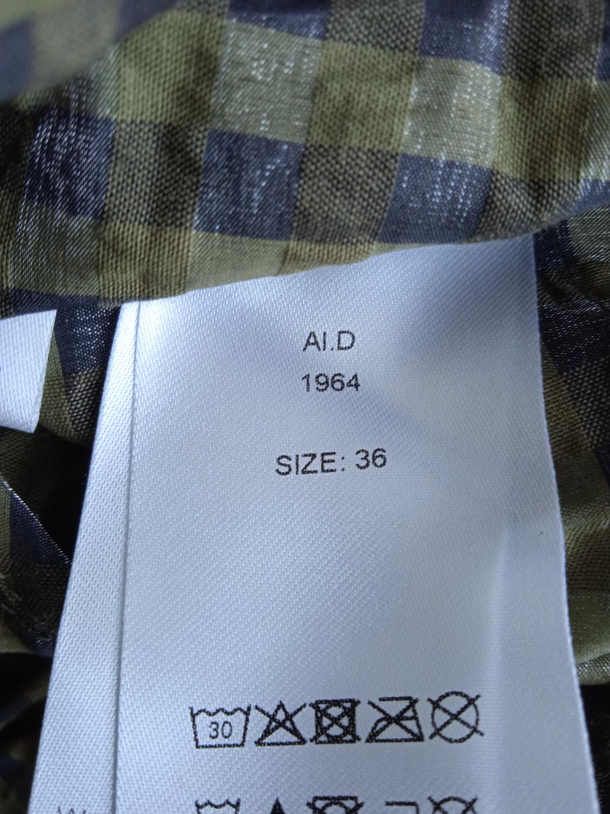 GANNI Ladies Green Cotton Blend Seersucker Check Blouse Top EU36 UK8 NEW