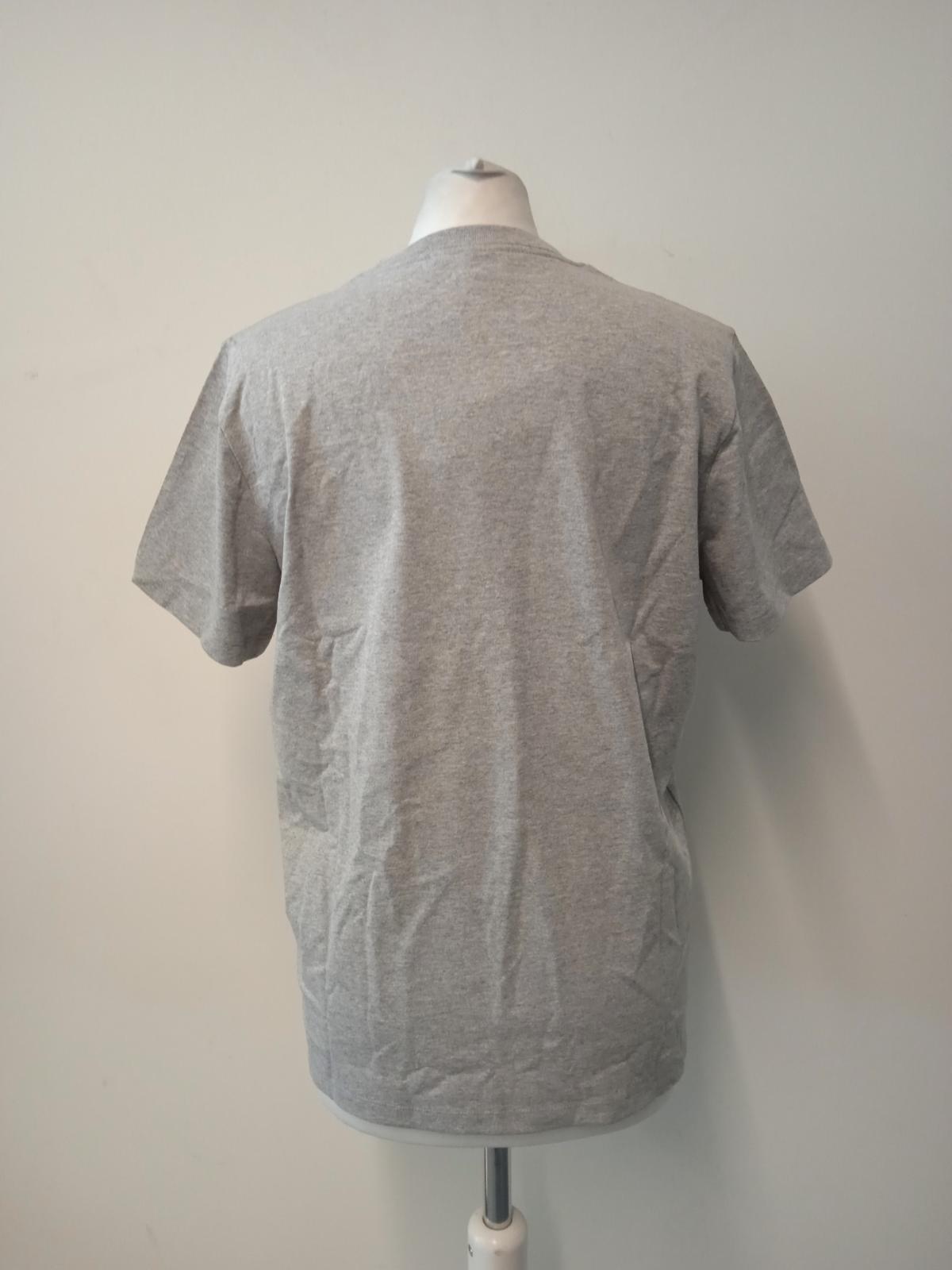 GANNI Ladies Grey Cotton Blend Short Sleeve Smiley Logo T-Shirt Size XS NEW