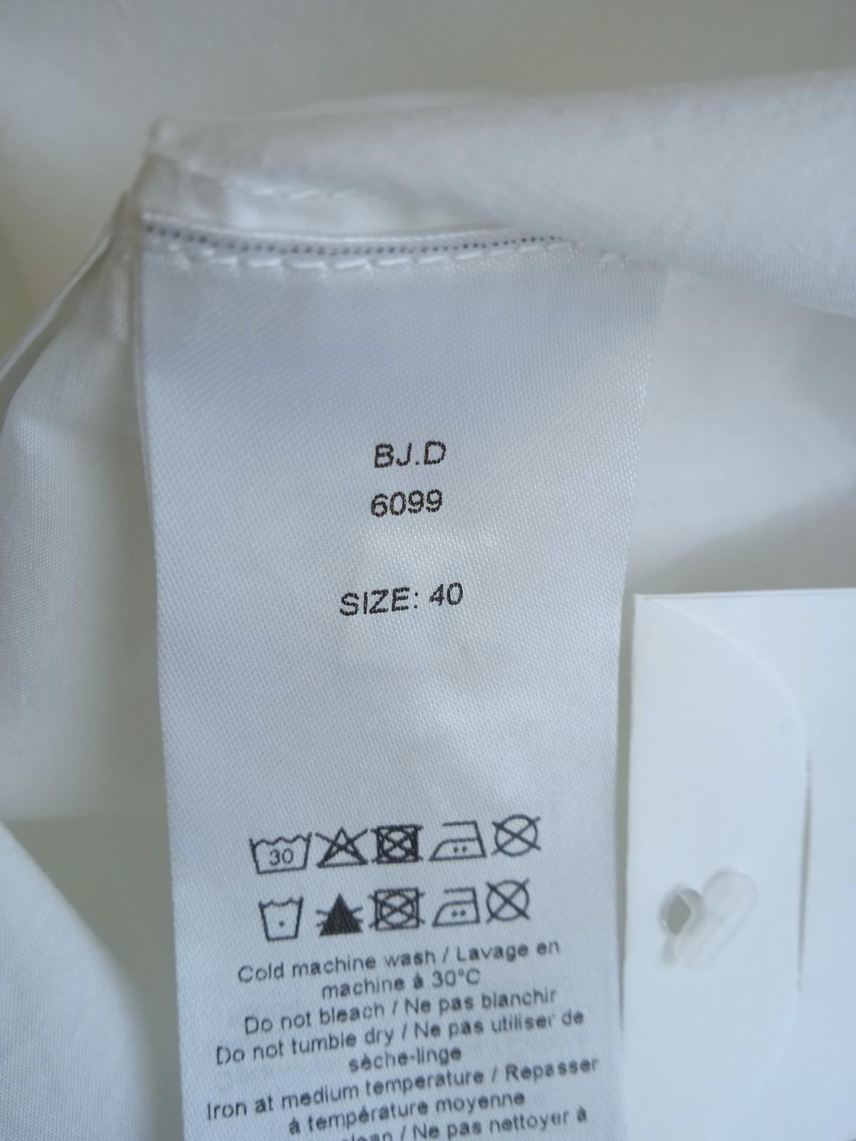 GANNI Ladies White Cotton Tie-Neck Embroidered Logo Long Shirt EU40 UK12 NEW