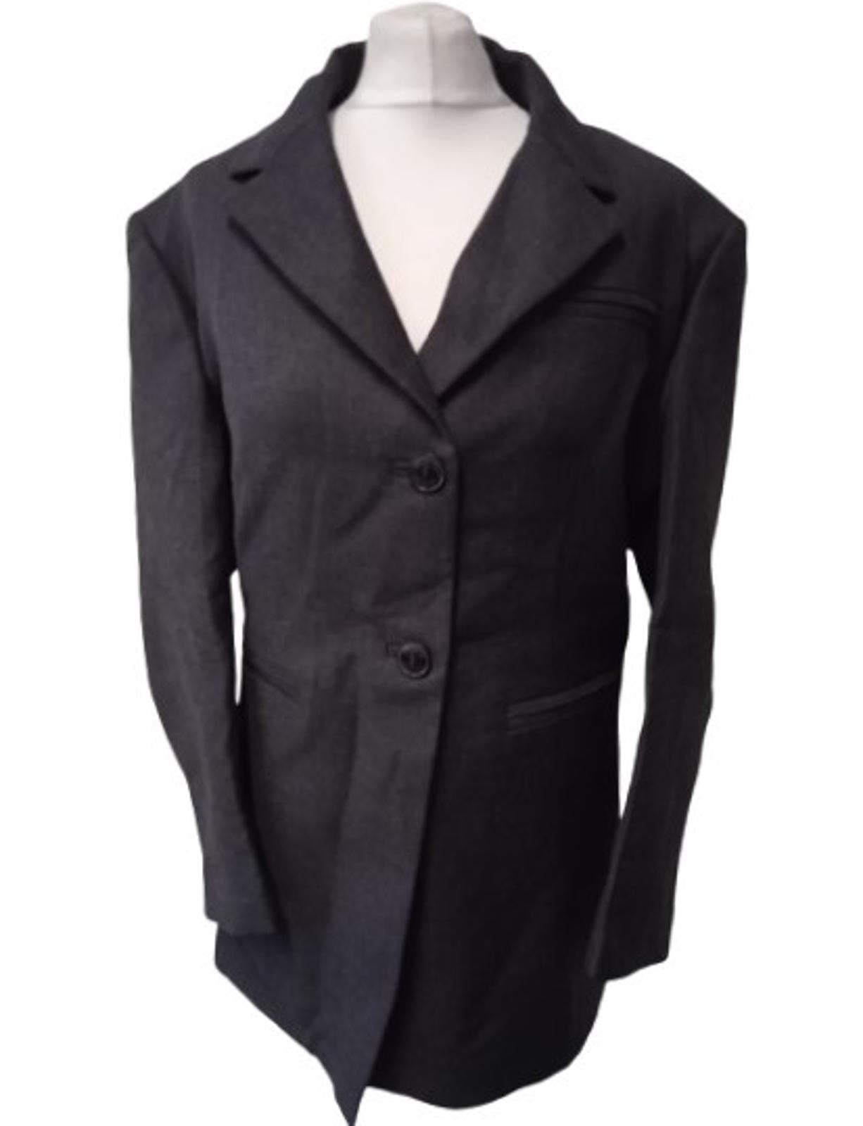 GANNI Ladies Grey Wool Blend Oversized Single Breasted Blazer Size S/M NEW
