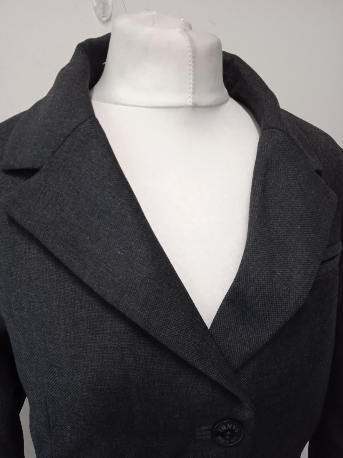GANNI Ladies Grey Wool Blend Oversized Single Breasted Blazer Size S/M NEW