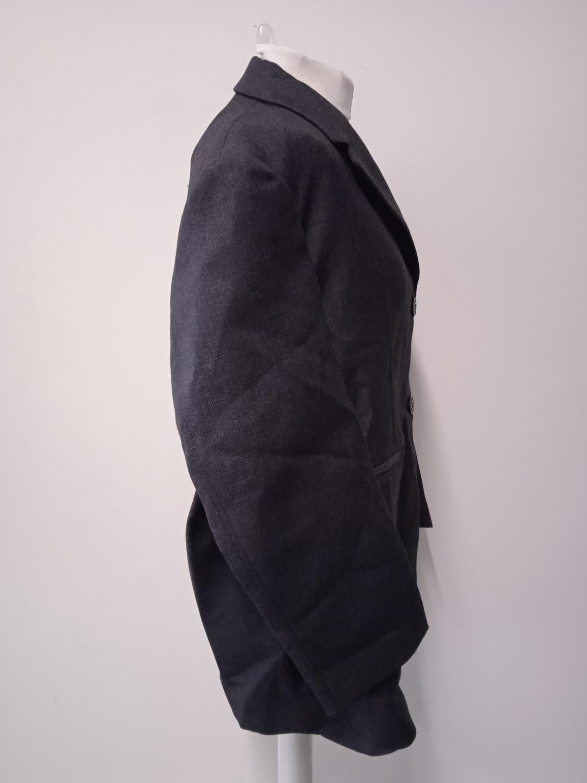GANNI Ladies Grey Wool Blend Oversized Single Breasted Blazer Size S/M NEW