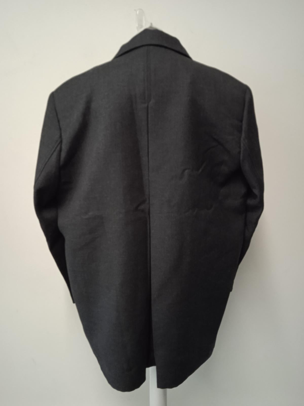 GANNI Ladies Grey Wool Blend Oversized Single Breasted Blazer Size S/M NEW