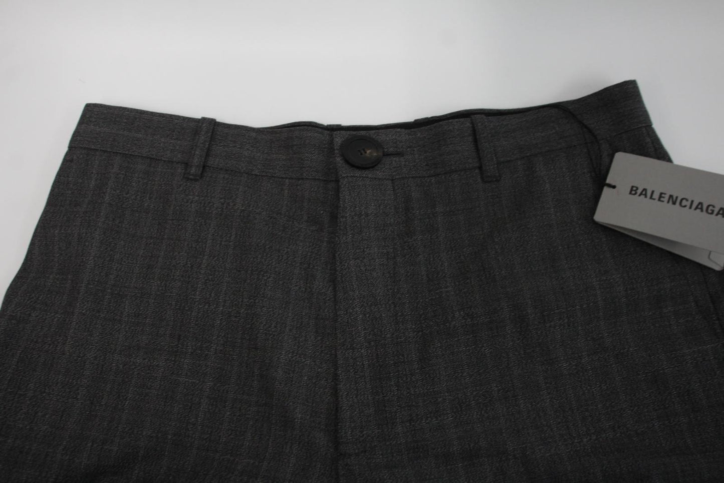 BALENCIAGA Men's Grey Wool Zip Fly Straight Leg Trousers IT48 W32 L27 NEW