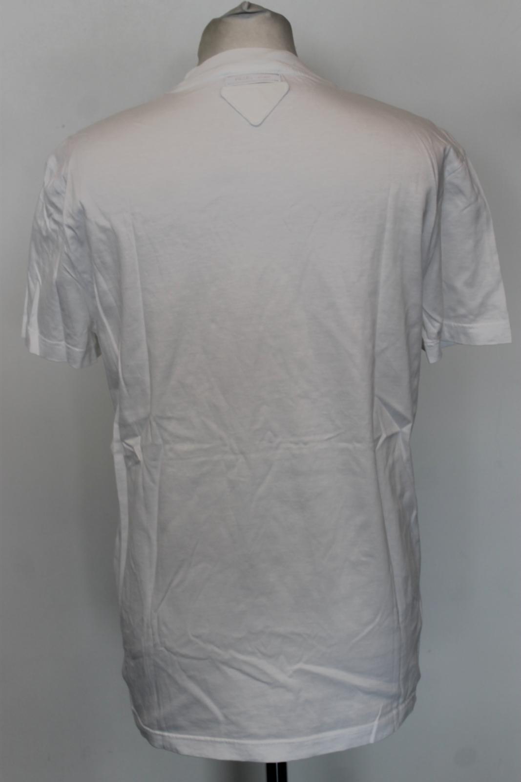 PRADA Ladies White Cotton Short Sleeve T-Shirt Size S NEW
