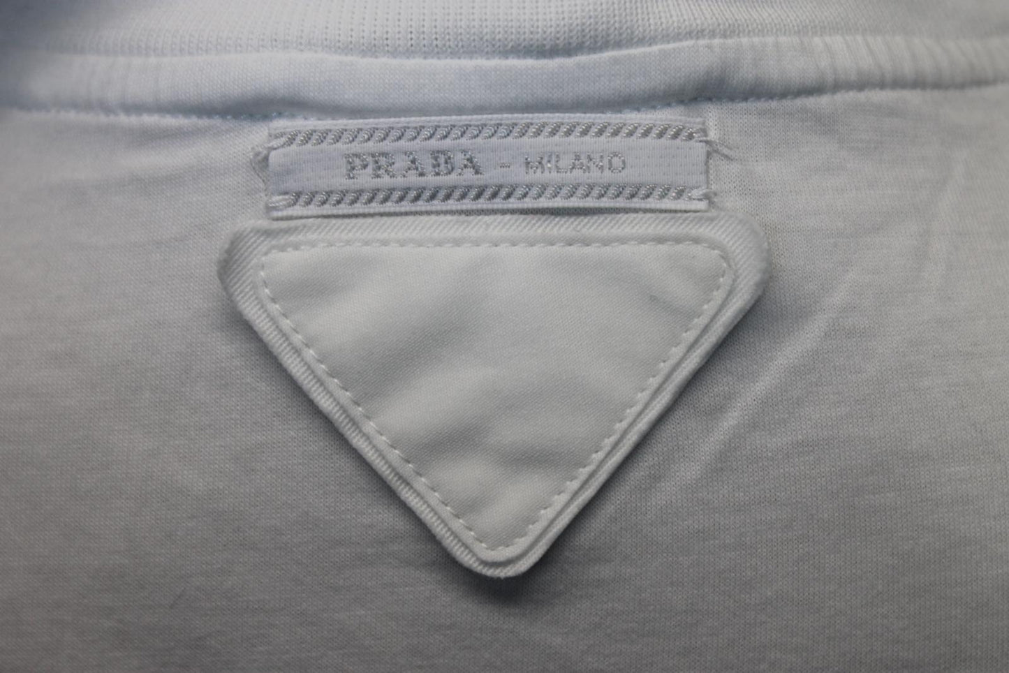 PRADA Ladies White Cotton Short Sleeve T-Shirt Size S NEW