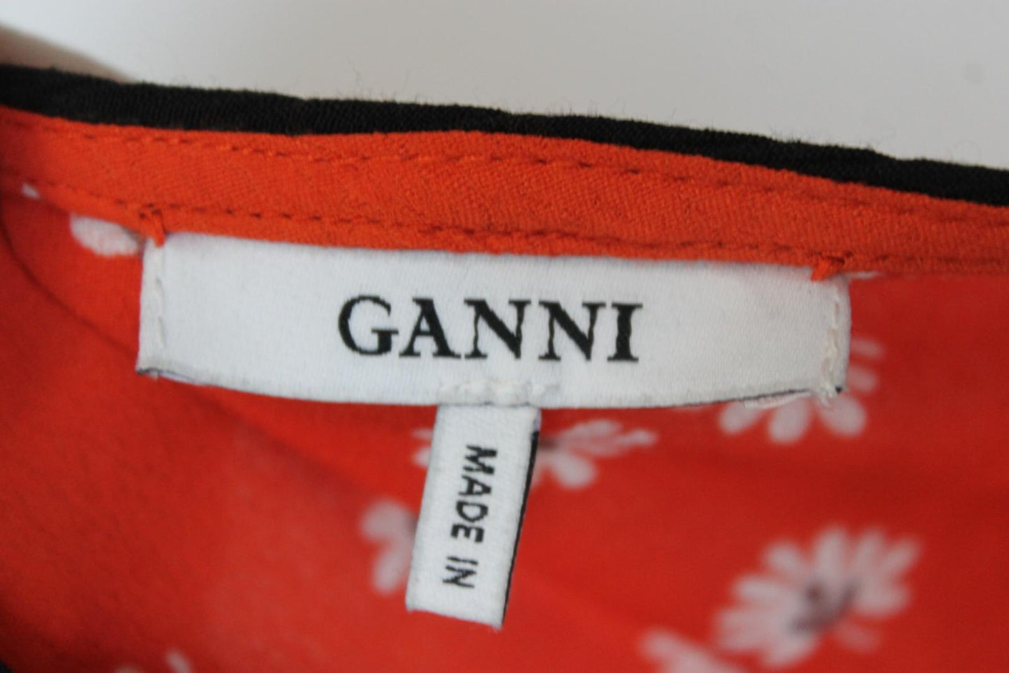 GANNI Ladies Red floral Short Sleeve Hi-Low Wrap Dress EU40 UK12 NEW