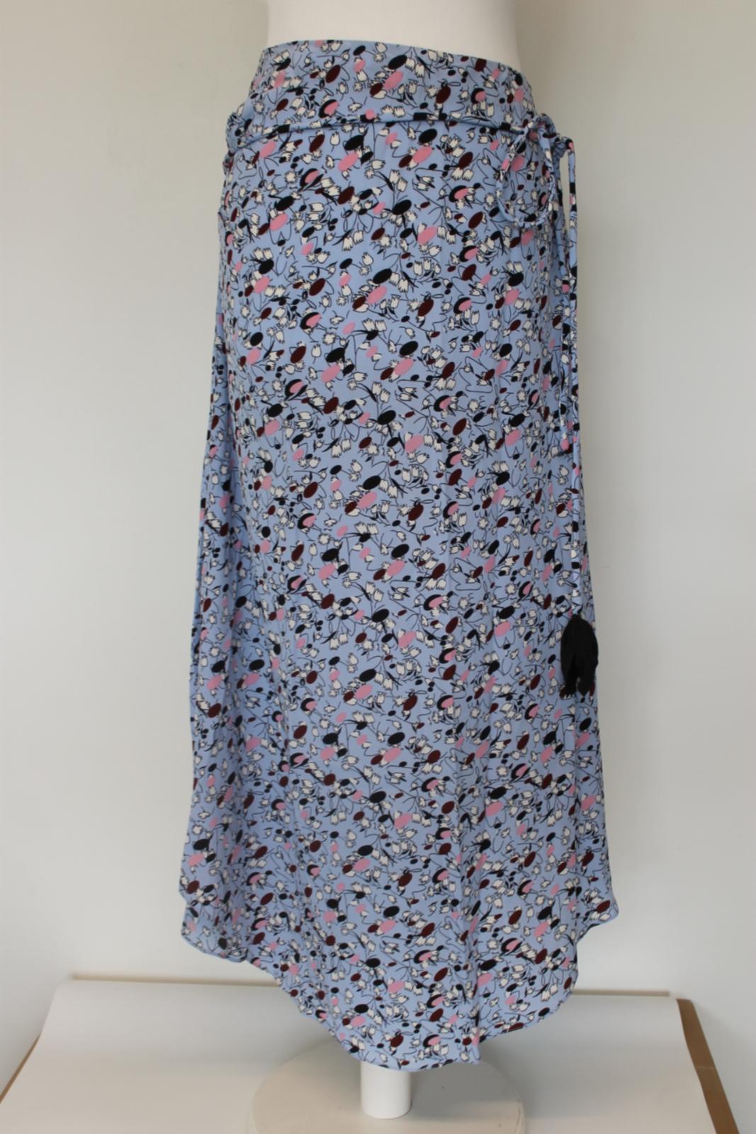 MARNI Ladies Blue Floral Silk Long Tie Waist Maxi Skirt EU36 UK8 NEW