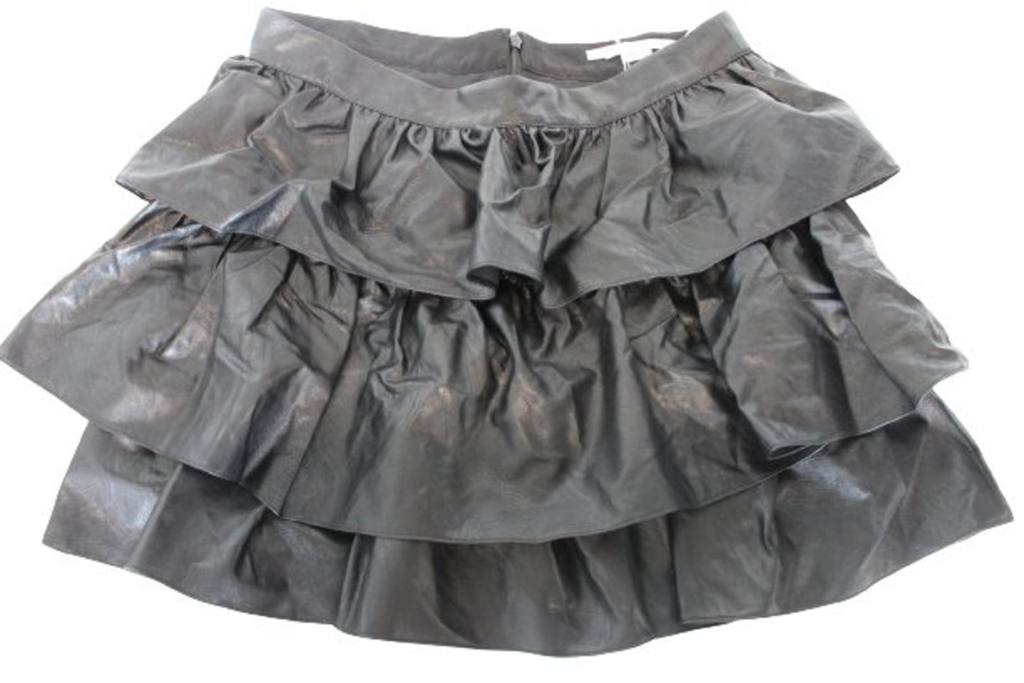STELLA MCCARTNEY Ladies Black Faux Leather Tiered Mini Skirt EU38 UK10 BNWT