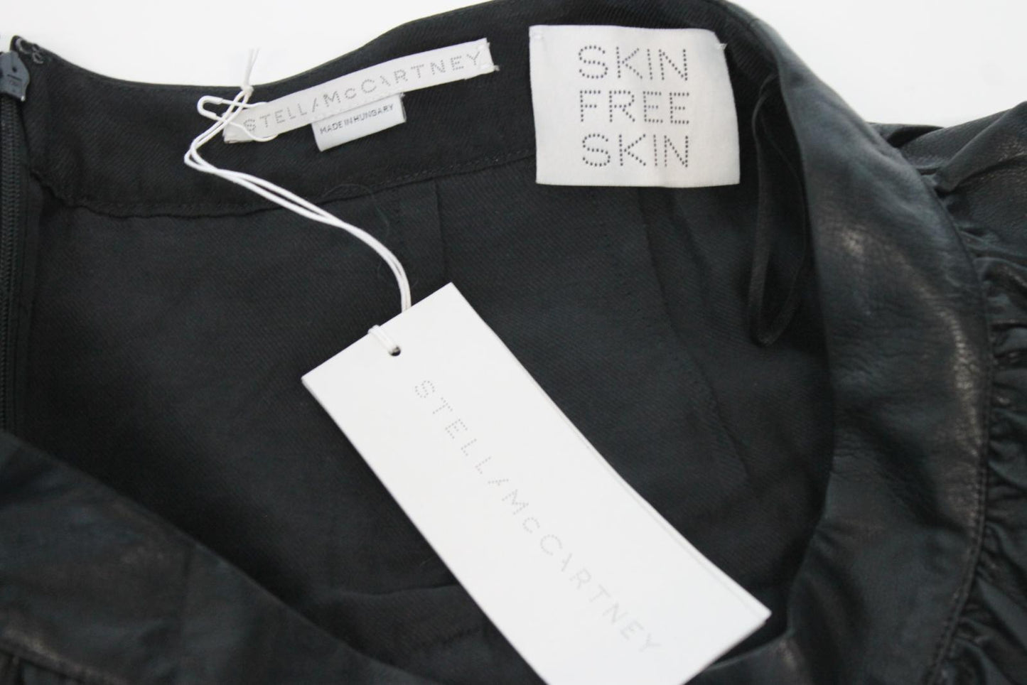 STELLA MCCARTNEY Ladies Black Faux Leather Tiered Mini Skirt EU38 UK10 BNWT