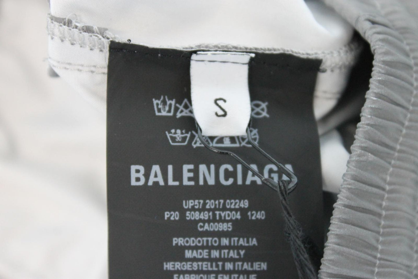 BALENCIAGA Menâs Silver Drawstring Jogger Trousers Size S BNWT