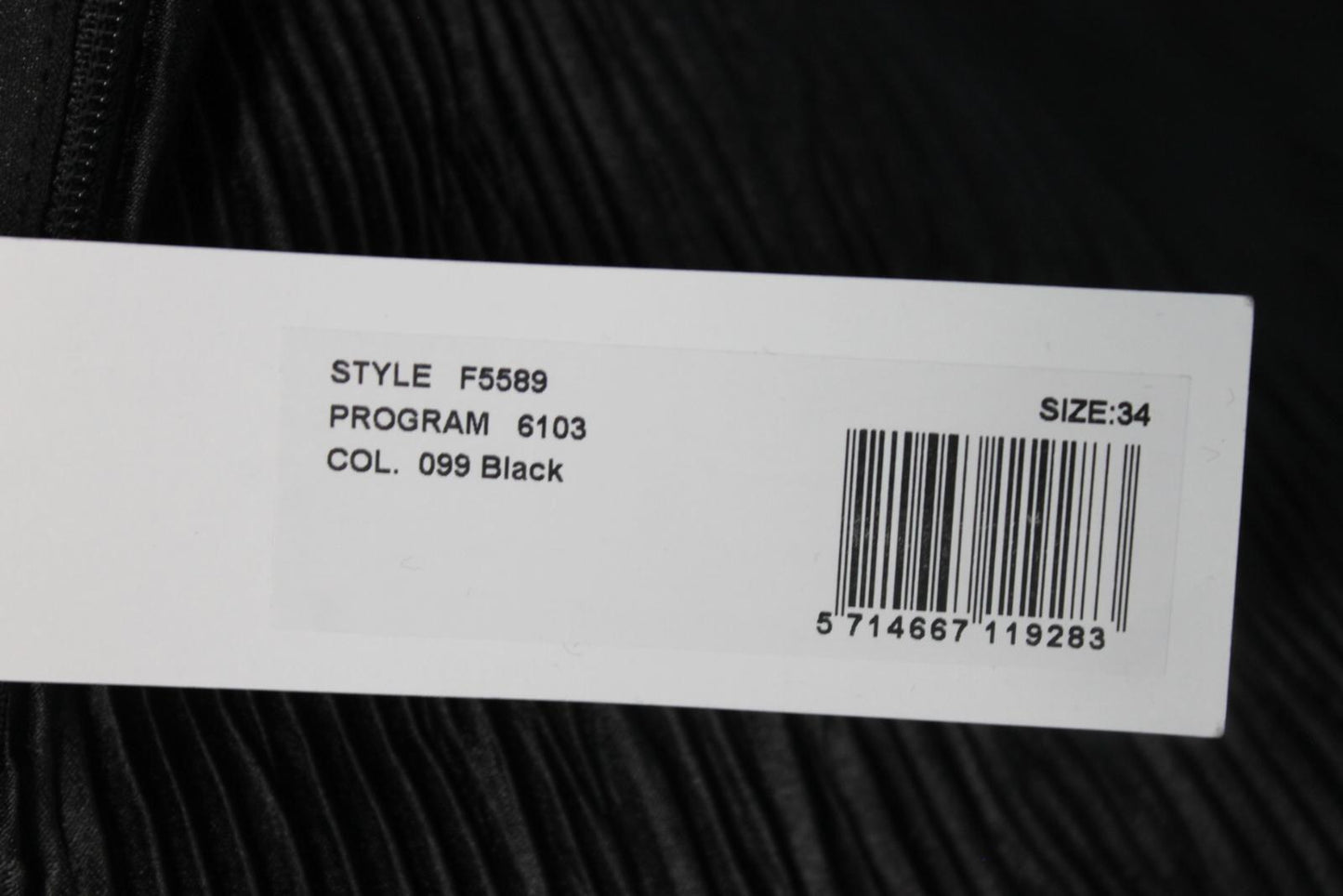 GANNI Ladies Black Pleated Puff Sleeve Tie Waist Knee Length Dress EU34 UK6 BNWT