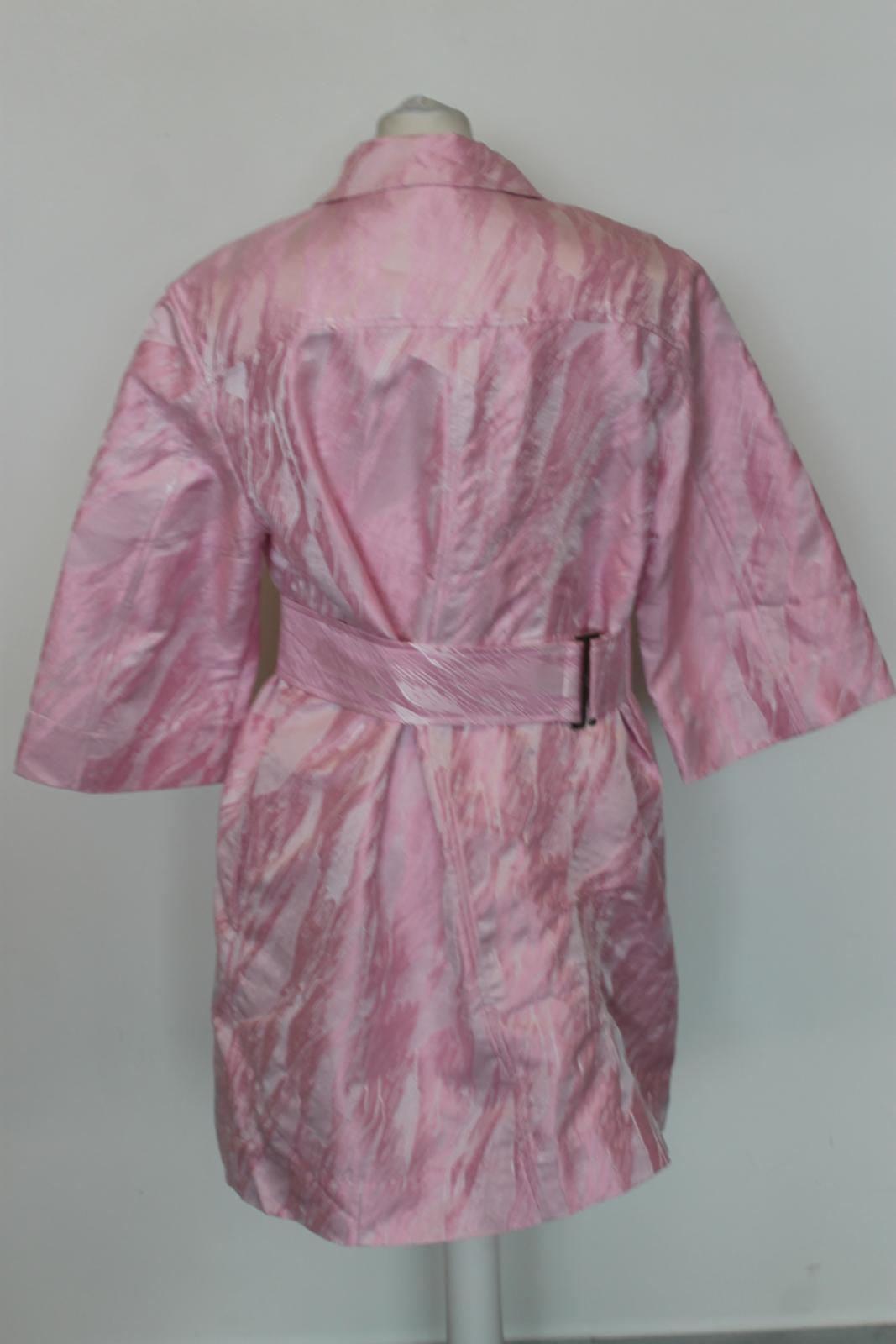 GANNI Ladies Pink Cinched Waist Half Sleeve Robe Jacket EU38 UK10 NEW