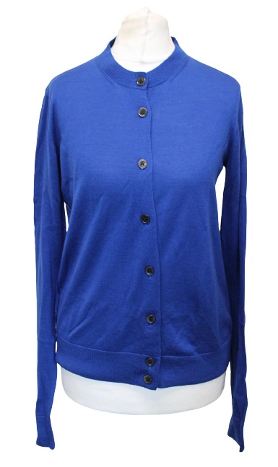 MARNI Ladies Royal Blue Wool Silk Cashmere Blend Button Cardigan IT40 UK8 NEW