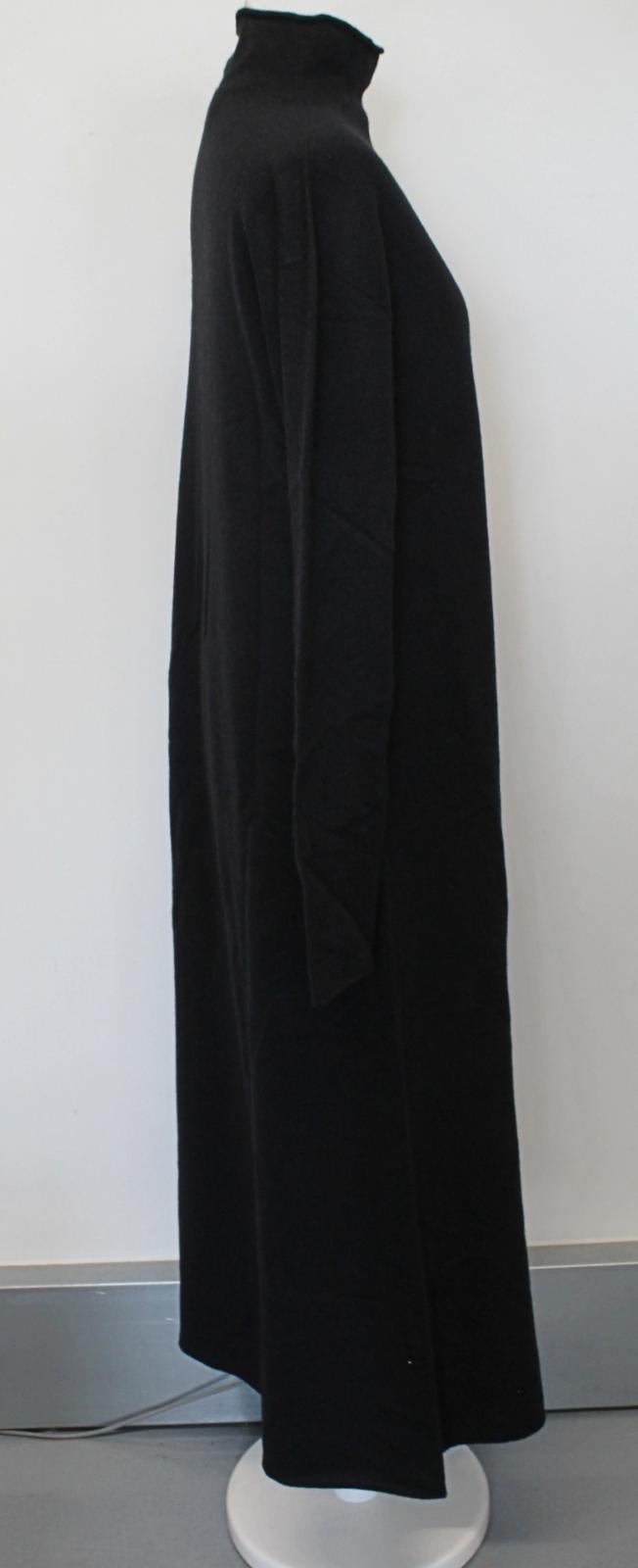 JIL SANDER Ladies Black High Neck Long Sleeve Cashmere Maxi Dress DE34 UK6 NEW