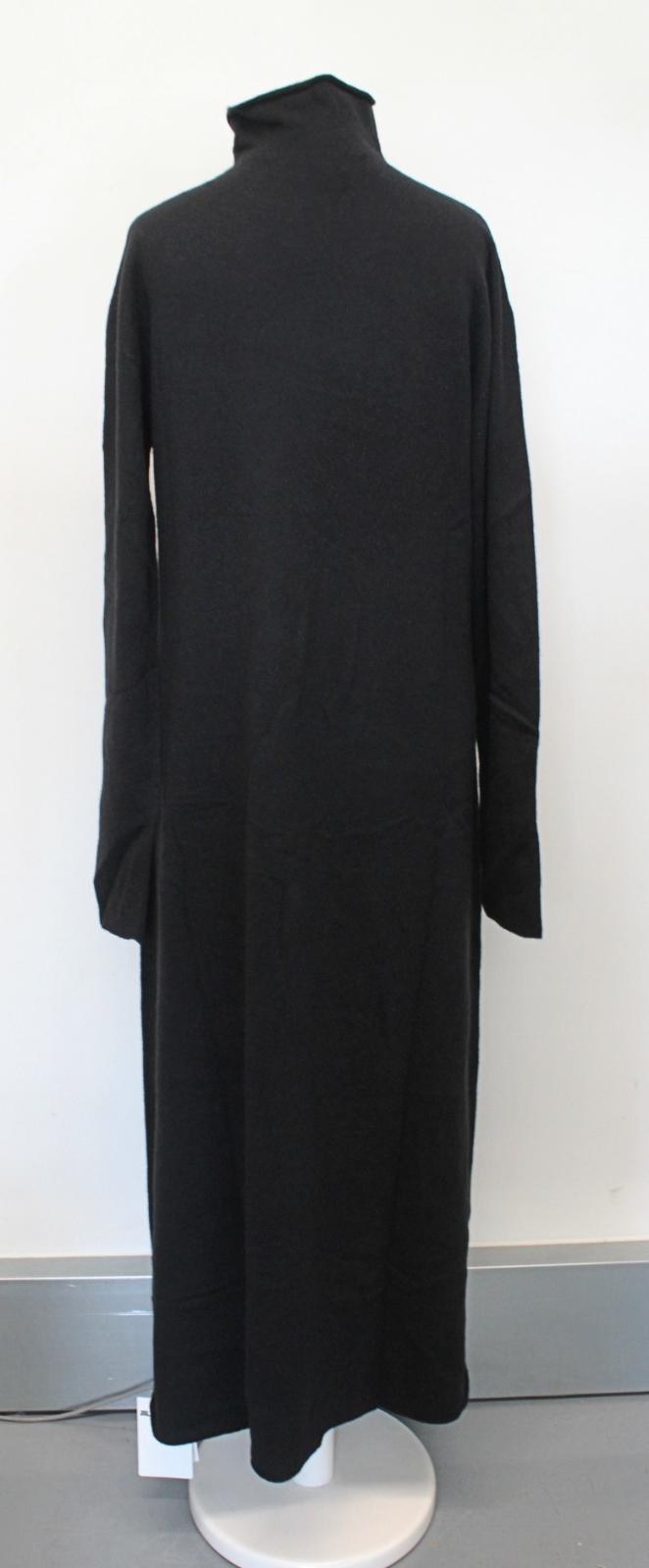 JIL SANDER Ladies Black High Neck Long Sleeve Cashmere Maxi Dress DE34 UK6 NEW