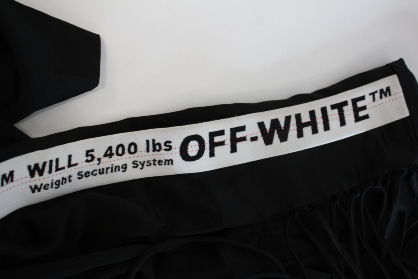 OFF-WHITE Ladies Black Drawstring Front Wide Leg Trousers Size 40 W26 L32 NEW