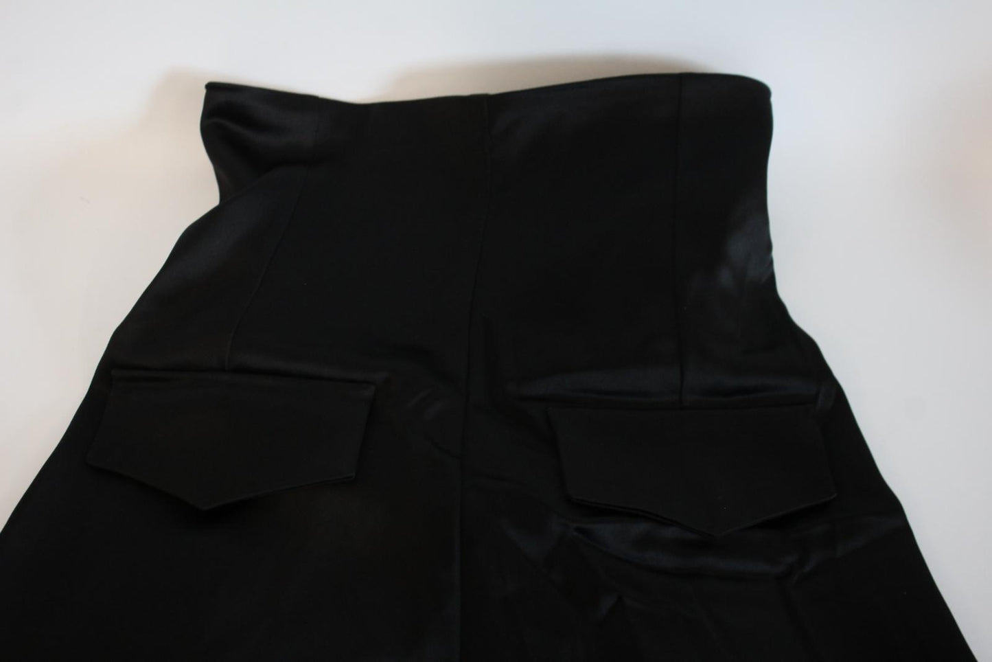 OFF-WHITE Ladies Black Drawstring Front Wide Leg Trousers Size 40 W26 L32 NEW