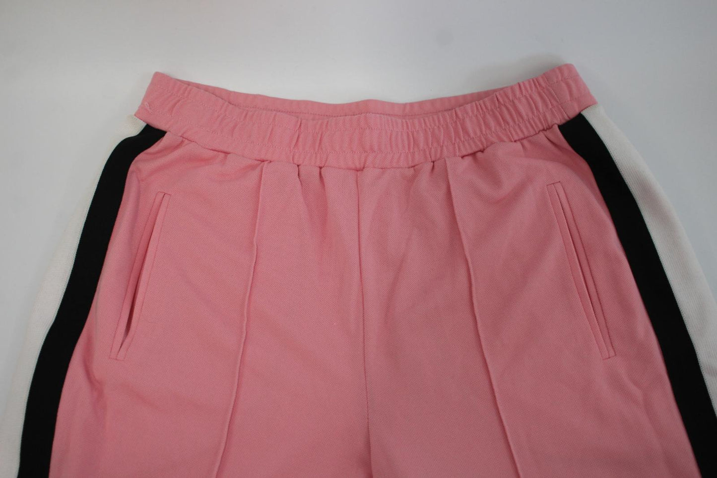 GANNI Ladies Pink Black & White Striped Leg Track Pants Size 36 UK10 NEW