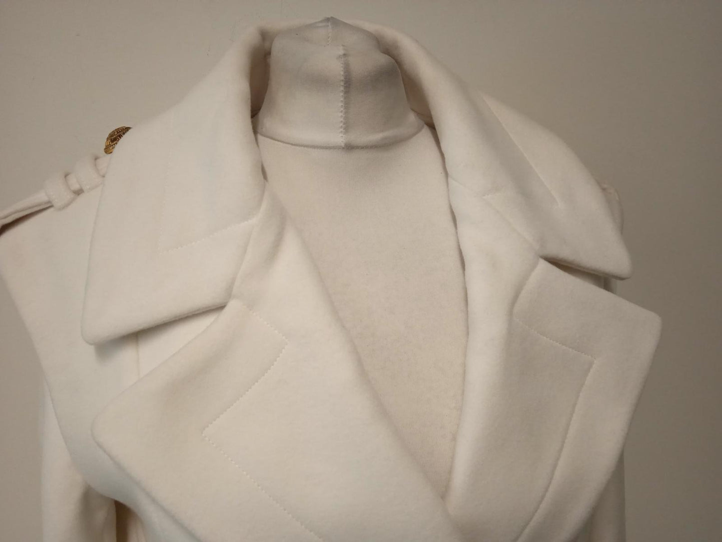BALMAIN Ladies White Wool & Cashmere Blend Military Jacket FR38 UK10 NEW