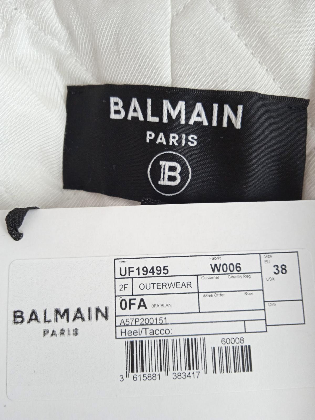 BALMAIN Ladies White Wool & Cashmere Blend Military Jacket FR38 UK10 NEW