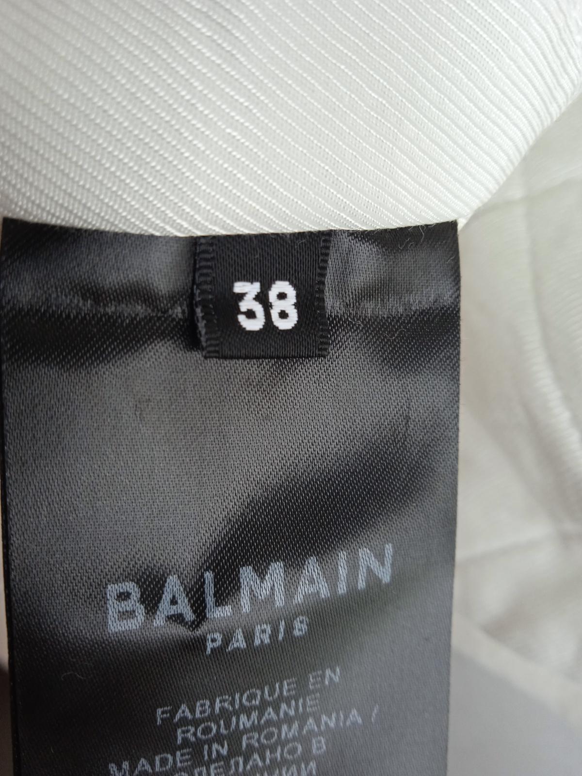 BALMAIN Ladies White Wool & Cashmere Blend Military Jacket FR38 UK10 NEW