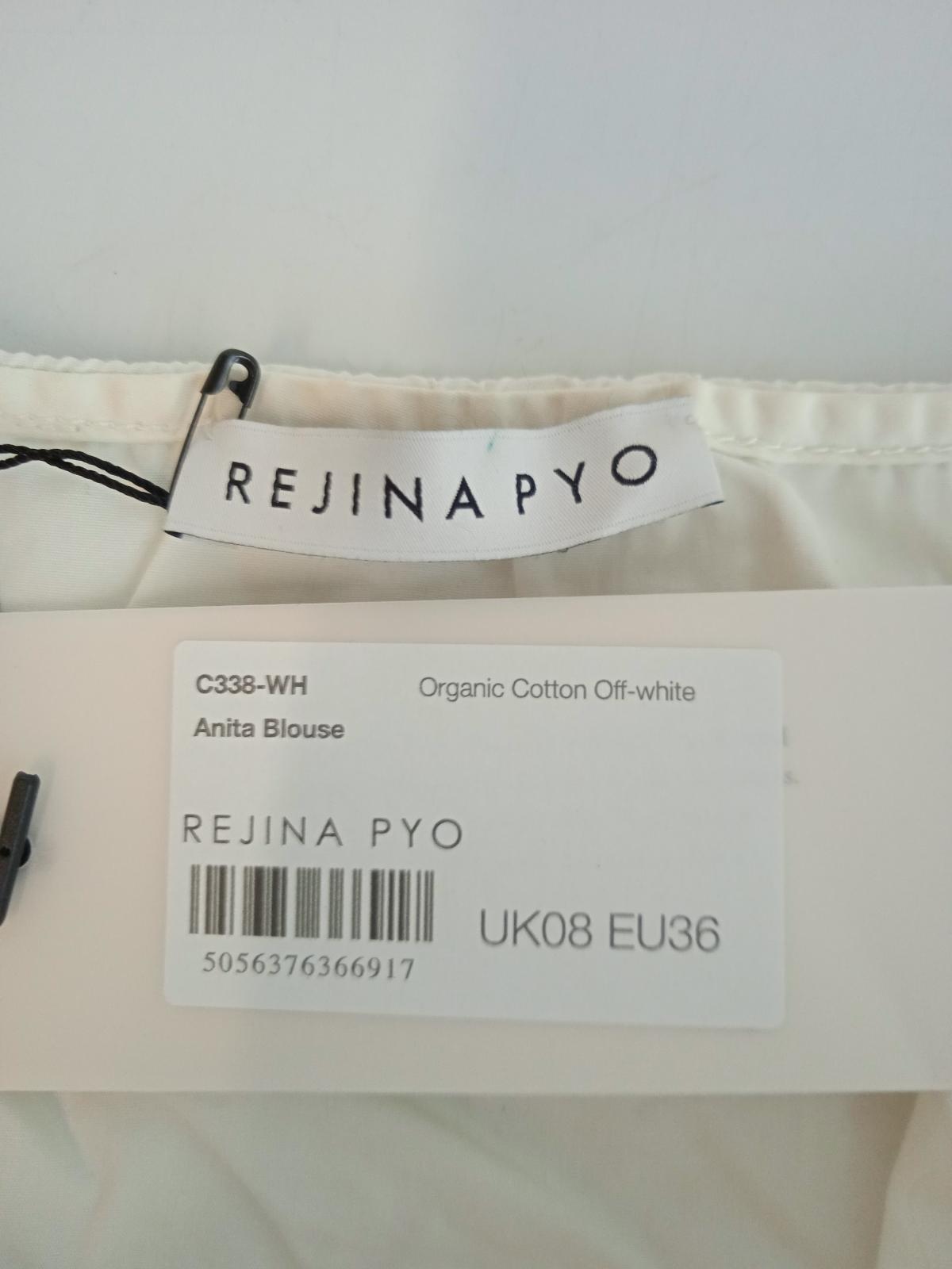 REJINA PYO Ladies White Cotton Puff Sleeve Anita Blouse Top Size UK8 NEW