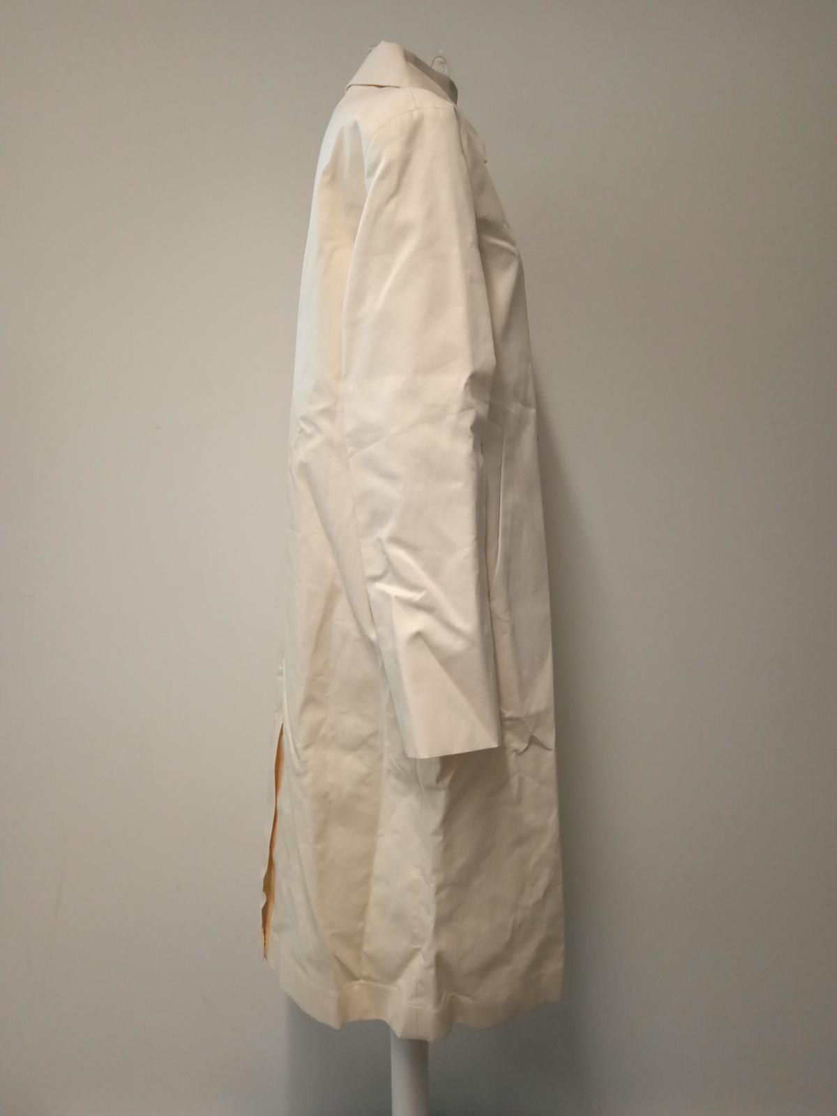JIL SANDER Ladies Vanilla White Cotton Wide Wrap Oversized Coat EU38 UK10 NEW