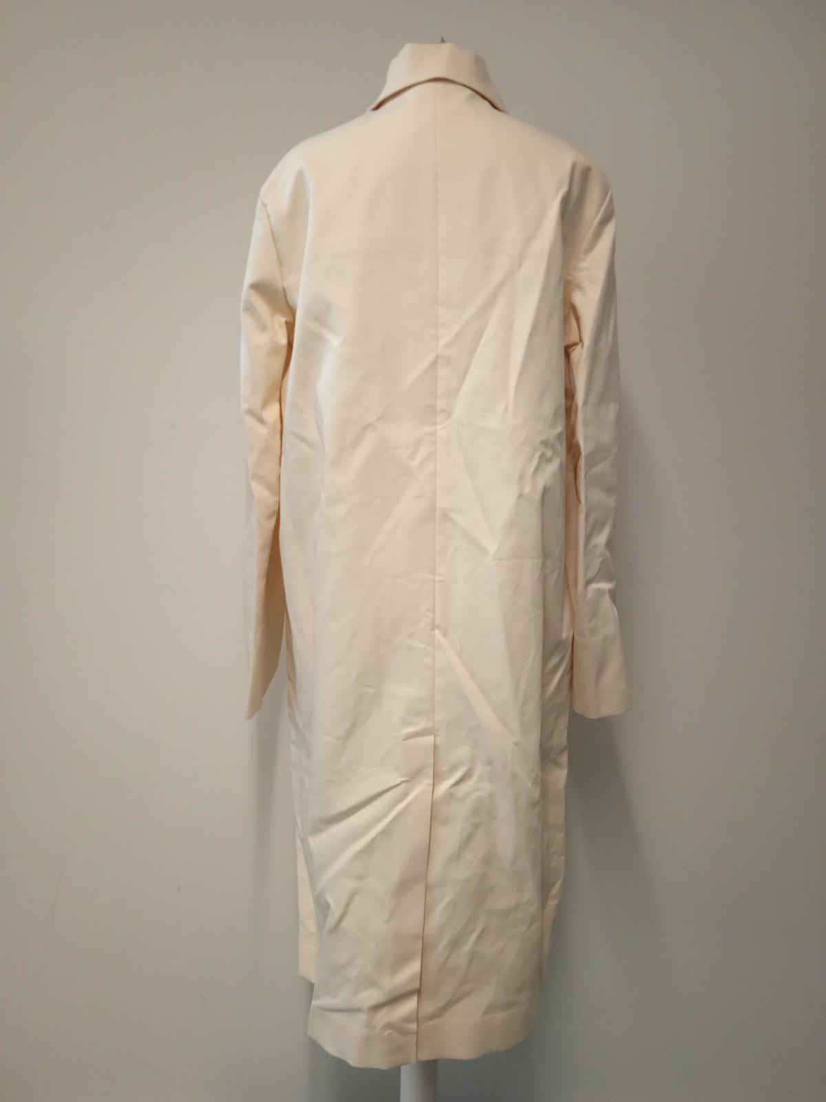 JIL SANDER Ladies Vanilla White Cotton Wide Wrap Oversized Coat EU38 UK10 NEW