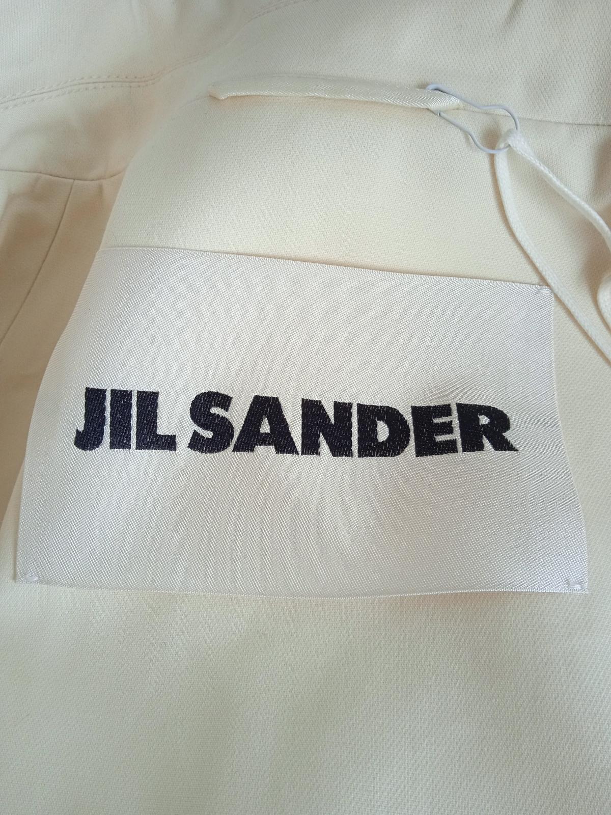 JIL SANDER Ladies Vanilla White Cotton Wide Wrap Oversized Coat EU38 UK10 NEW